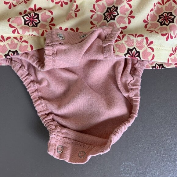 Tea Collection Sleeveless One Piece Romper Outfit Pink Yellow Girls 6-12 Months - Picture 6 of 8